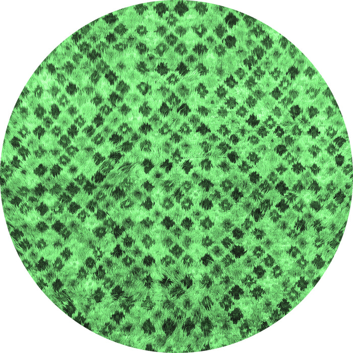 Round Abstract Emerald Green Modern Rug, abs2566emgrn