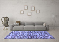 Machine Washable Abstract Blue Modern Rug, wshabs2566blu