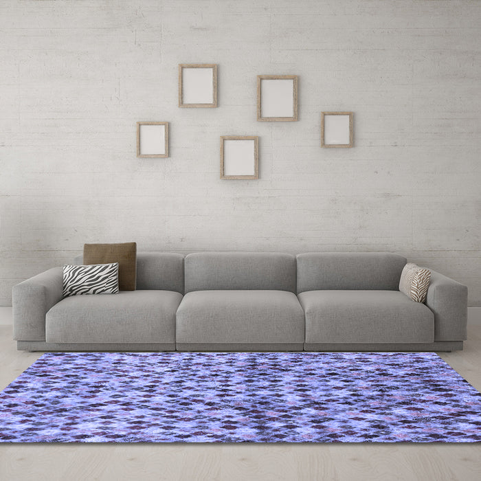 Machine Washable Abstract Blue Modern Rug in a Living Room, wshabs2566blu