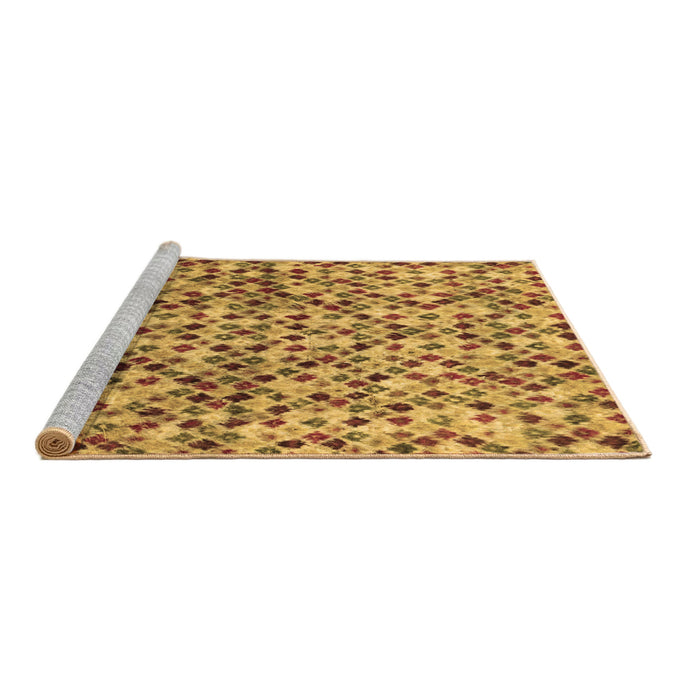 Sideview of Machine Washable Abstract Brown Modern Rug, wshabs2566brn