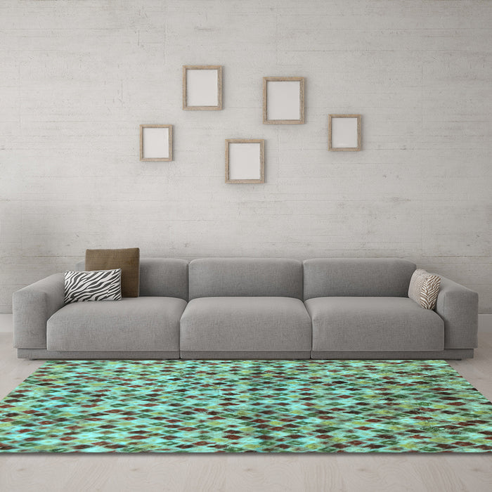 Machine Washable Abstract Light Blue Modern Rug in a Living Room, wshabs2566lblu