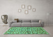 Machine Washable Abstract Turquoise Modern Area Rugs in a Living Room,, wshabs2566turq