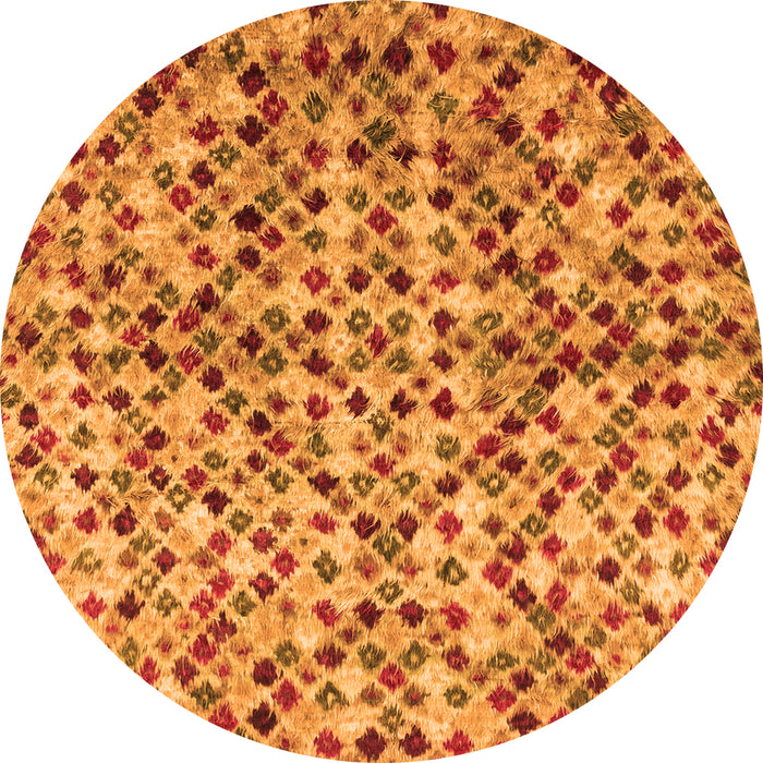 Round Abstract Orange Modern Rug, abs2566org