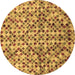 Round Abstract Brown Modern Rug, abs2566brn