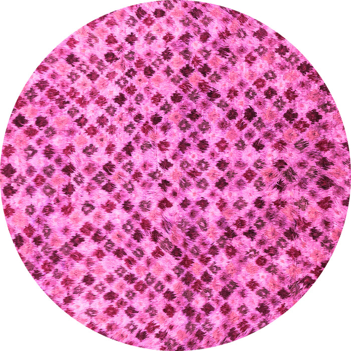 Round Abstract Pink Modern Rug, abs2566pnk