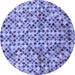 Round Machine Washable Abstract Blue Modern Rug, wshabs2566blu