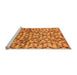 Sideview of Machine Washable Abstract Orange Modern Area Rugs, wshabs2566org