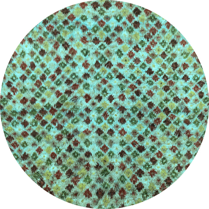 Round Abstract Light Blue Modern Rug, abs2566lblu