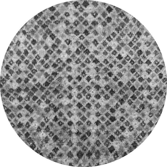 Round Machine Washable Abstract Gray Modern Rug, wshabs2566gry
