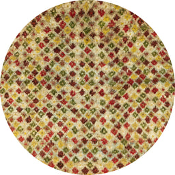 Round Abstract Red Modern Rug, abs2566