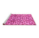 Sideview of Machine Washable Abstract Pink Modern Rug, wshabs2566pnk