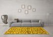 Machine Washable Abstract Yellow Modern Rug in a Living Room, wshabs2566yw