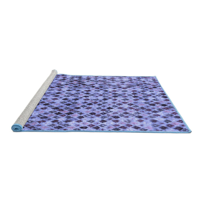 Sideview of Machine Washable Abstract Blue Modern Rug, wshabs2566blu