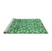 Sideview of Machine Washable Abstract Turquoise Modern Area Rugs, wshabs2566turq