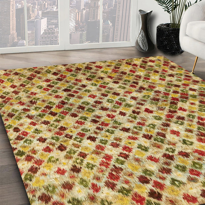 Machine Washable Abstract Red Rug in a Family Room, wshabs2566