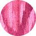 Round Abstract Pink Modern Rug, abs2567pnk