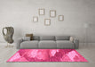 Machine Washable Abstract Pink Modern Rug in a Living Room, wshabs2567pnk