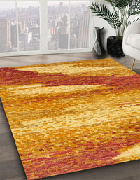 Abstract Orange Red Modern Rug, abs2567