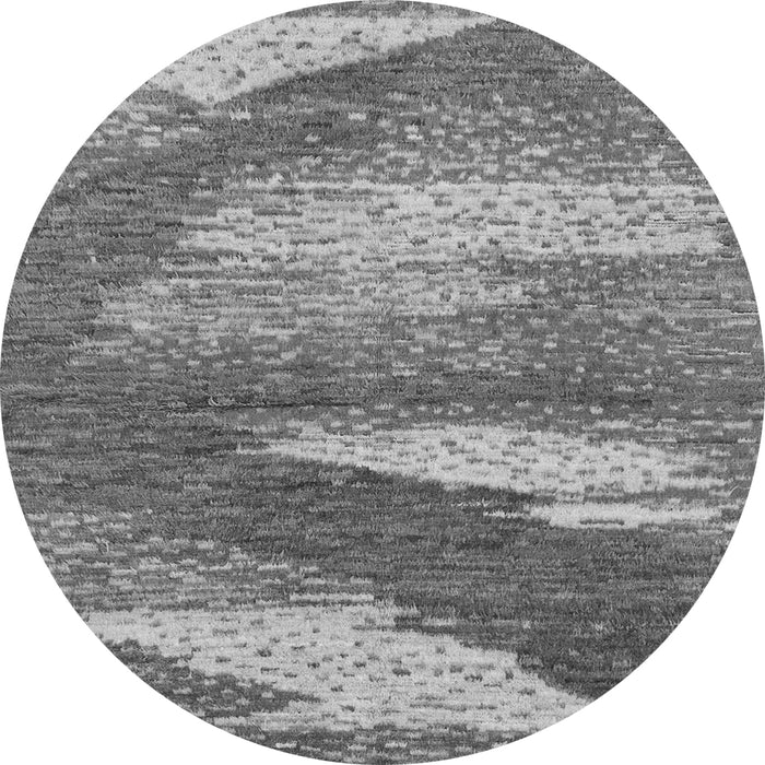 Round Machine Washable Abstract Gray Modern Rug, wshabs2567gry