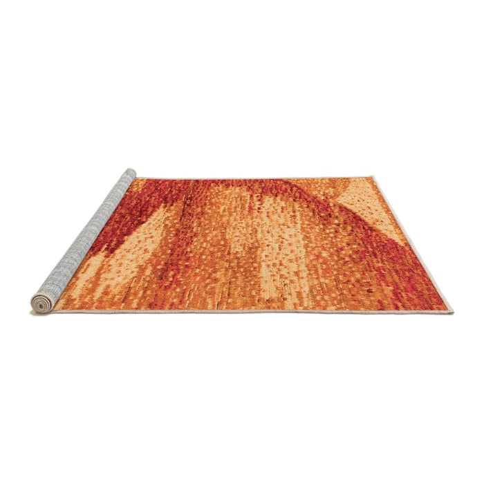 Sideview of Machine Washable Abstract Orange Modern Area Rugs, wshabs2567org