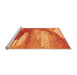 Sideview of Machine Washable Abstract Orange Modern Area Rugs, wshabs2567org