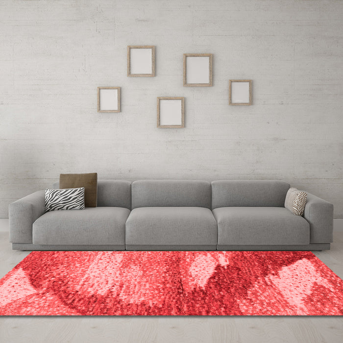 Modern Red Washable Rugs