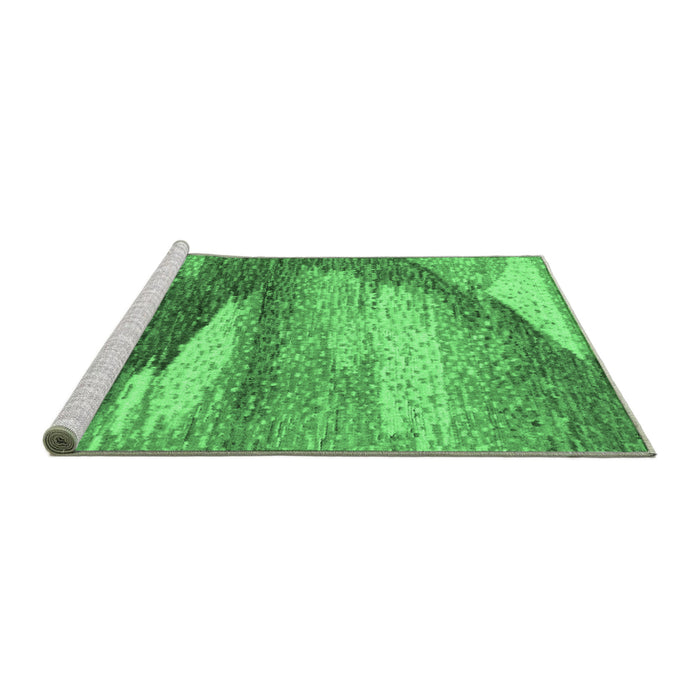 Sideview of Machine Washable Abstract Emerald Green Modern Area Rugs, wshabs2567emgrn