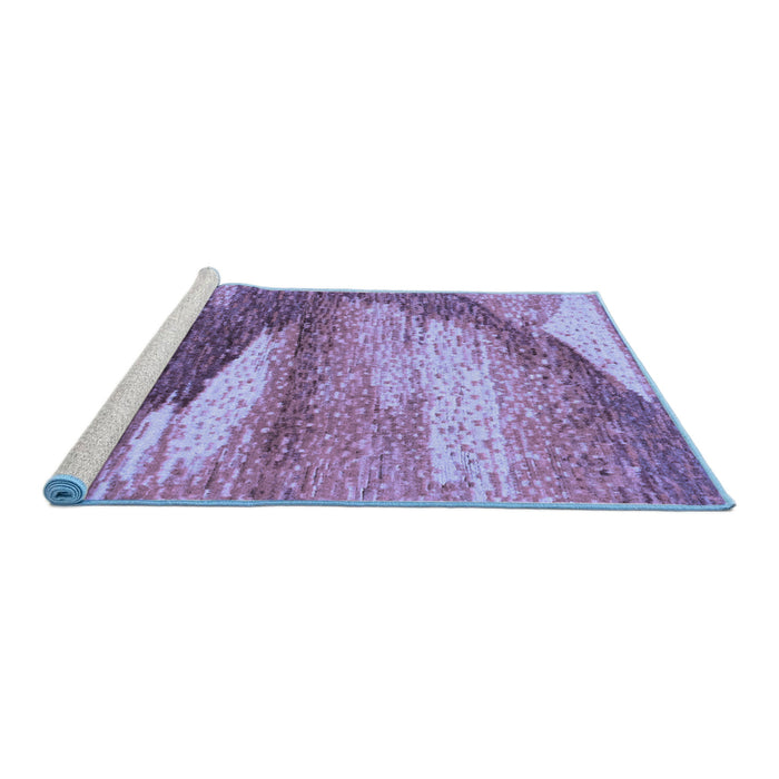 Sideview of Machine Washable Abstract Blue Modern Rug, wshabs2567blu