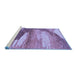 Sideview of Machine Washable Abstract Blue Modern Rug, wshabs2567blu