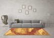 Machine Washable Abstract Brown Modern Rug in a Living Room,, wshabs2567brn