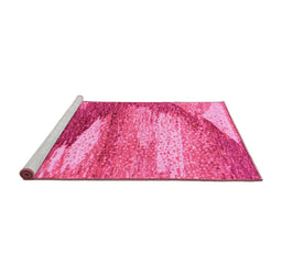 Sideview of Machine Washable Abstract Pink Modern Rug, wshabs2567pnk