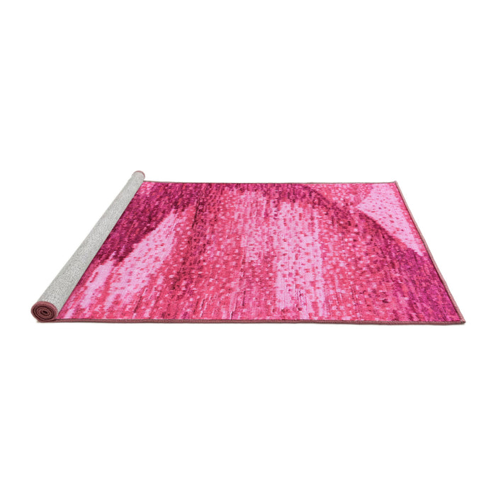 Sideview of Machine Washable Abstract Pink Modern Rug, wshabs2567pnk