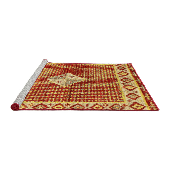 Sideview of Machine Washable Abstract Orange Rug, wshabs2568