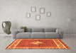 Machine Washable Abstract Orange Modern Area Rugs in a Living Room, wshabs2568org