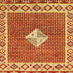 Square Abstract Orange Modern Rug, abs2568