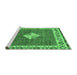 Sideview of Machine Washable Abstract Emerald Green Modern Area Rugs, wshabs2568emgrn