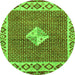 Round Abstract Green Modern Rug, abs2568grn