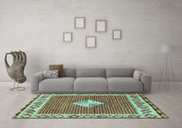 Machine Washable Abstract Light Blue Modern Rug, wshabs2568lblu