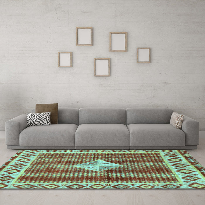 Machine Washable Abstract Light Blue Modern Rug in a Living Room, wshabs2568lblu