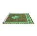 Sideview of Machine Washable Abstract Turquoise Modern Area Rugs, wshabs2568turq