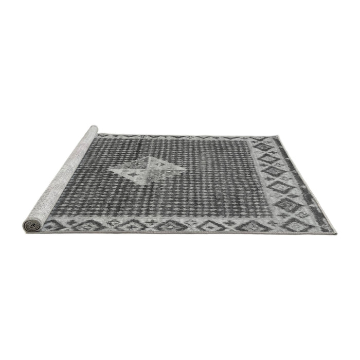 Sideview of Machine Washable Abstract Gray Modern Rug, wshabs2568gry