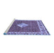 Sideview of Machine Washable Abstract Blue Modern Rug, wshabs2568blu