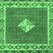 Square Abstract Emerald Green Modern Rug, abs2568emgrn