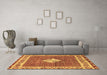 Machine Washable Abstract Brown Modern Rug in a Living Room,, wshabs2568brn