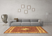 Machine Washable Abstract Brown Modern Rug, wshabs2568brn