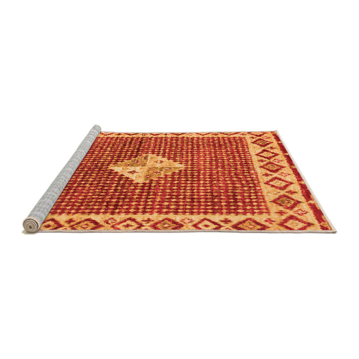 Sideview of Machine Washable Abstract Orange Modern Area Rugs, wshabs2568org