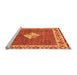 Sideview of Machine Washable Abstract Orange Modern Area Rugs, wshabs2568org