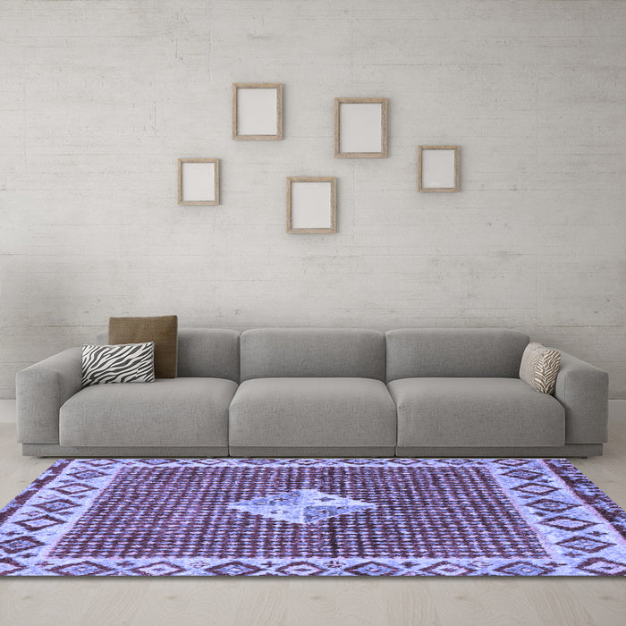 Machine Washable Abstract Blue Modern Rug in a Living Room, wshabs2568blu