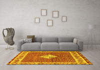 Machine Washable Abstract Yellow Modern Rug, wshabs2568yw