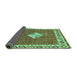 Sideview of Abstract Turquoise Modern Rug, abs2568turq
